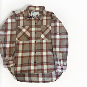 Picture Organic Clothing Donis Shirt Jacket Plaid Brown Womens Medium EUC